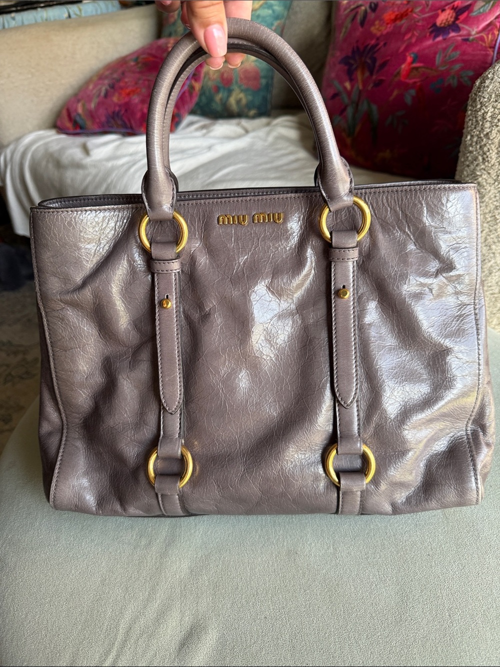 MIU MIU Vitello leather handbag